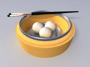 Китайский восточный рыбный шарик 3D Модель