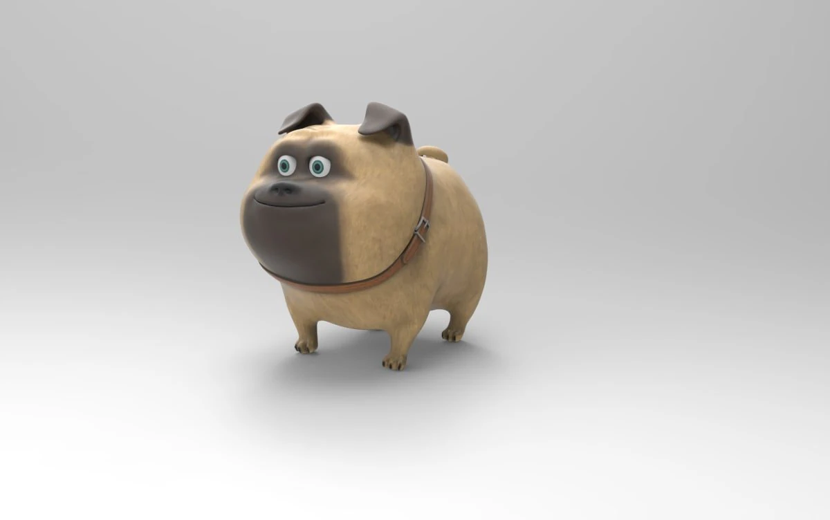 cute dog 3d 3D Model .c4d .max .obj .3ds .fbx .stl .blend