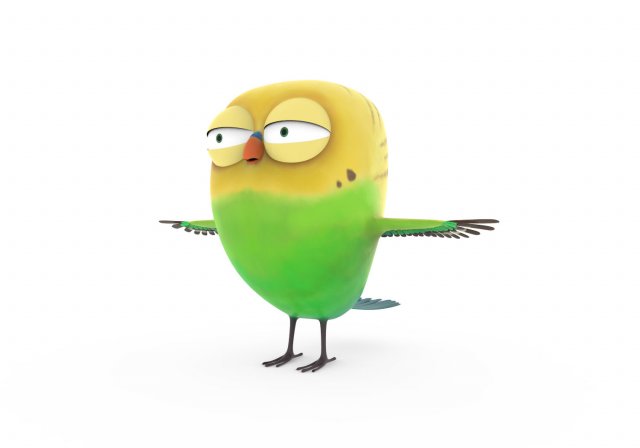 cute parrot little bird 3D Model .c4d .max .obj .3ds .fbx .stl .blend 