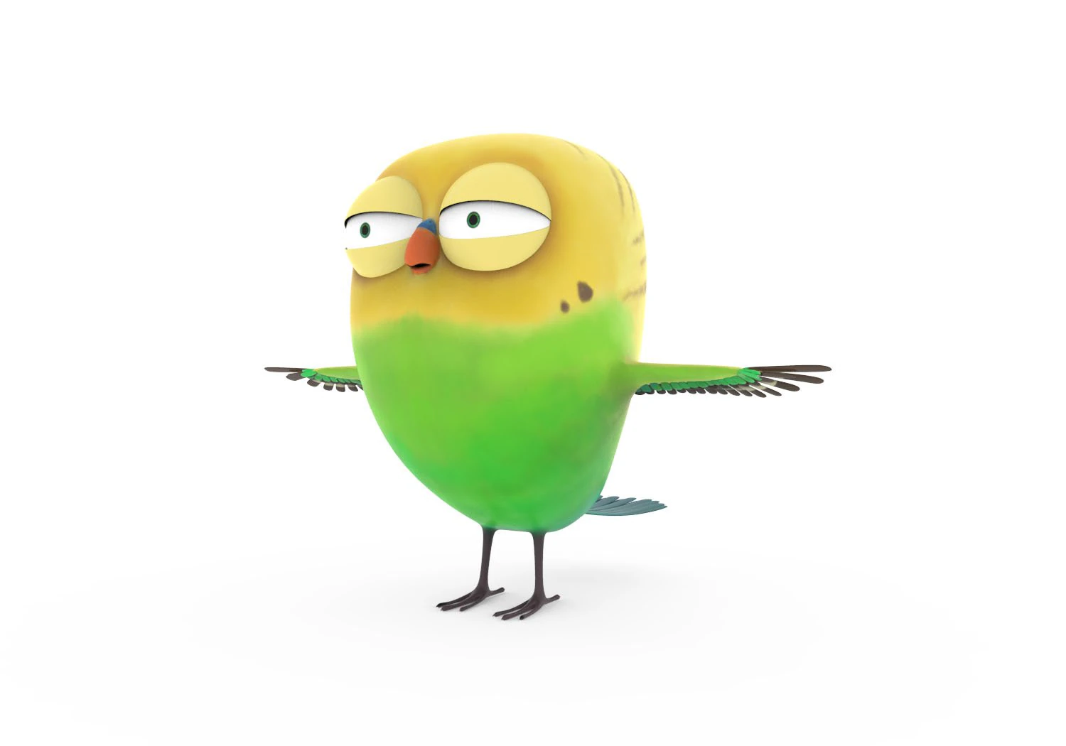 cute parrot little bird 3D Model .c4d .max .obj .3ds .fbx .stl .blend