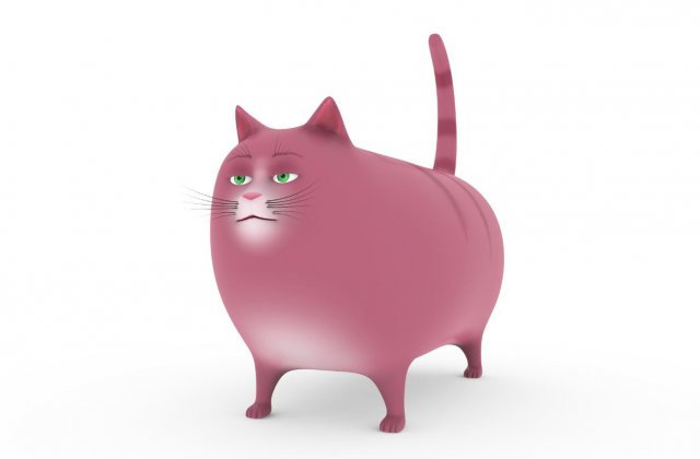 fat cat Model 3D .c4d .max .obj .3ds .fbx .stl .blend 