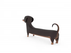 cute dog cartoon - dachshund 3D Model