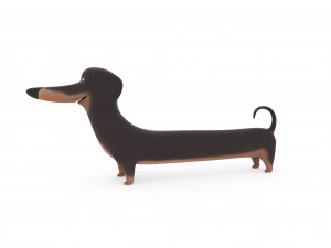 cute dog cartoon - dachshund 3D Модель