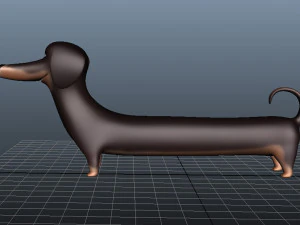 cute dog cartoon - dachshund 3D Model