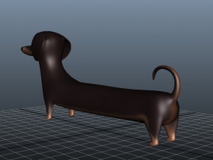 cute dog cartoon - dachshund 3D Модель