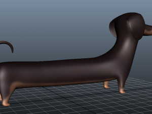 cute dog cartoon - dachshund 3D Модель