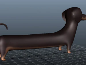 cute dog cartoon - dachshund 3D Model