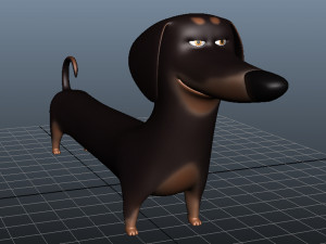cute dog cartoon - dachshund 3D Модель