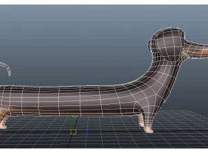 cute dog cartoon - dachshund 3D Model