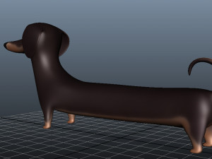 cute dog cartoon - dachshund 3D Модель