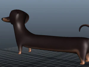 cute dog cartoon - dachshund 3D Model