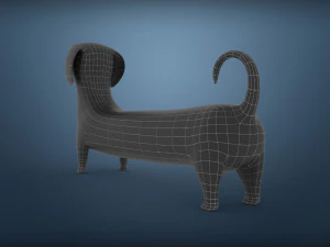 cute dog cartoon - dachshund 3D Model