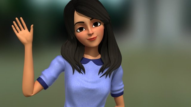 girl character 3Dモデル .c4d .max .obj .3ds .fbx .stl .blend 