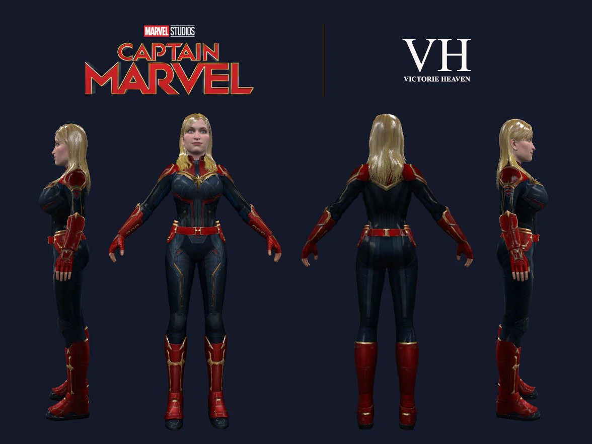 captain marvel - victorie 3D Model .c4d .max .obj .3ds .fbx .stl .blend 