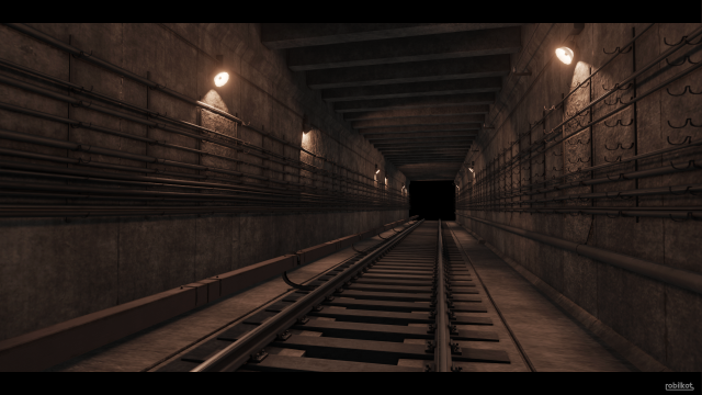 PBR soviet subway rectangular tunnel Model 3D .c4d .max .obj .3ds .fbx .stl .blend 