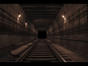 PBR soviet subway rectangular tunnel Model 3D