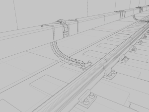PBR soviet subway rectangular tunnel Model 3D