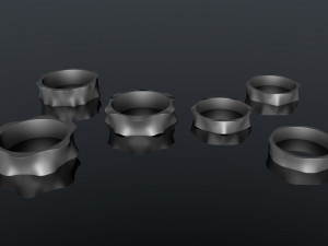 rings set of 2 types - 6 versions 3D-Druckmodell