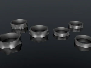 rings set of 2 types - 6 versions 3D Print Model