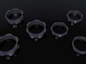 rings set of 2 types - 6 versions 3D-Druckmodell