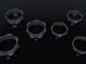 rings set of 2 types - 6 versions 3D Print Model
