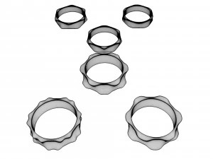 rings set of 2 types - 6 versions 3D Print Model