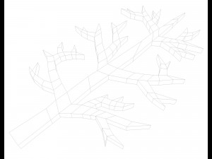 branched tree low and high poly Modelo de Impressão 3D