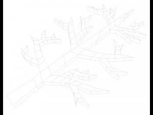 branched tree low and high poly 3D Print Model