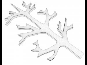 branched tree low and high poly Modelo de Impressão 3D