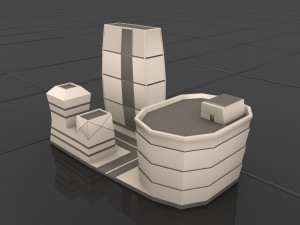 building city low poly mini-scene Model Cetak 3D