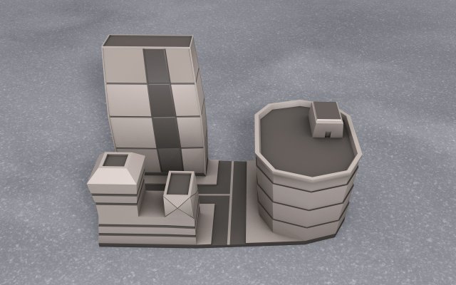 building city low poly mini-scene Model Cetak 3D .c4d .max .obj .3ds .fbx .stl .blend 