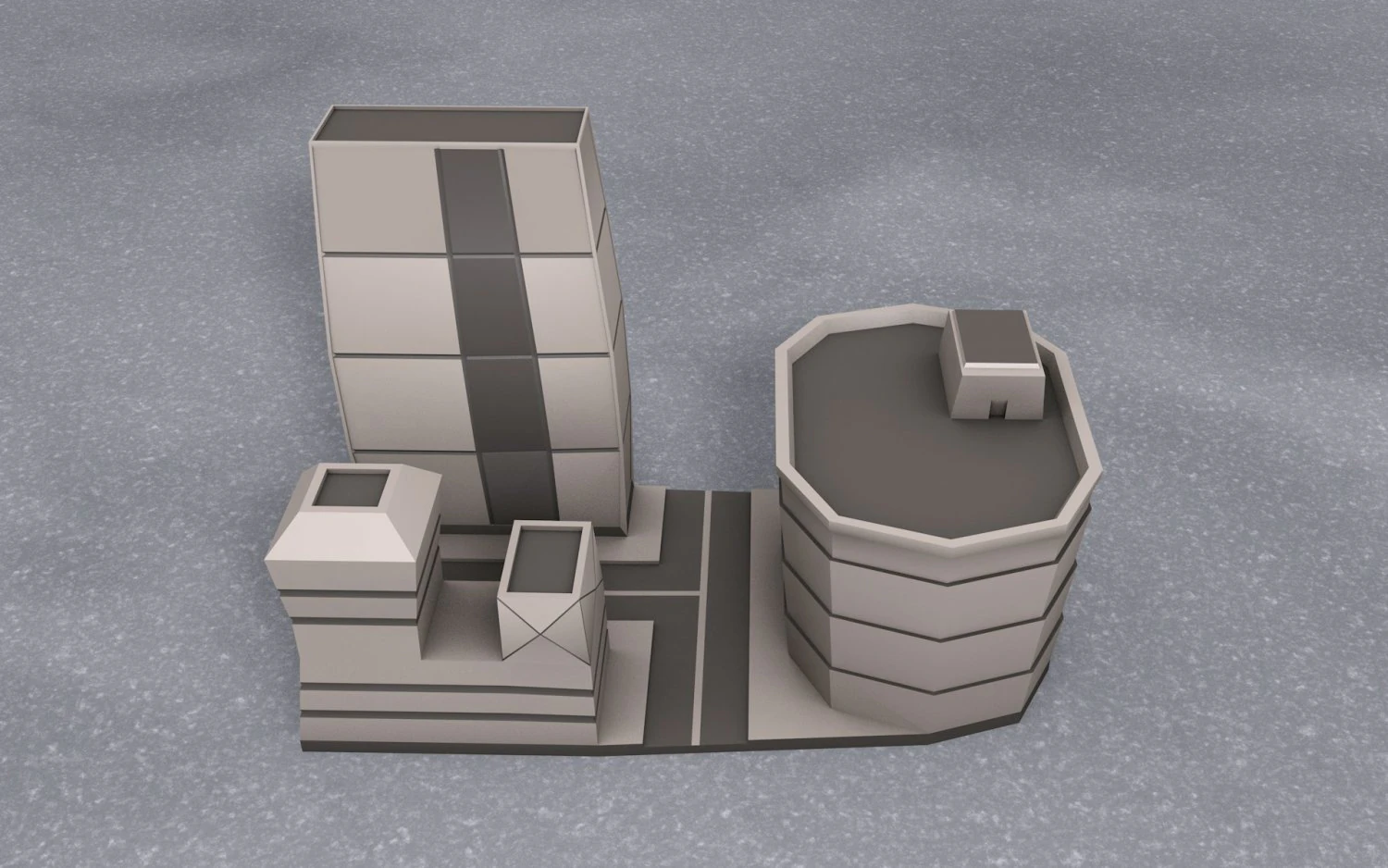 building city low poly mini-scene 3D Print Model .c4d .max .obj .3ds .fbx .stl .blend 