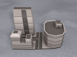 building city low poly mini-scene 3D-printmodel