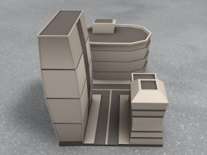 building city low poly mini-scene Model Cetak 3D