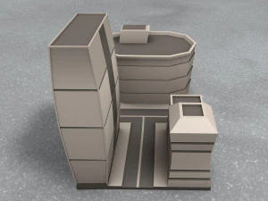 building city low poly mini-scene 3D Print Model