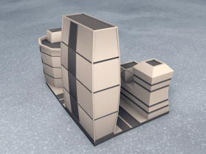 building city low poly mini-scene Model Cetak 3D