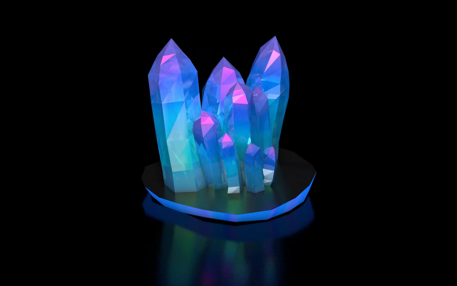 cristais minerais baixo poli Modelo 3D .c4d .max .obj .3ds .fbx .stl .blend 