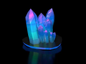 cristais minerais baixo poli Modelo 3D