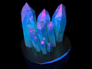 cristais minerais baixo poli Modelo 3D
