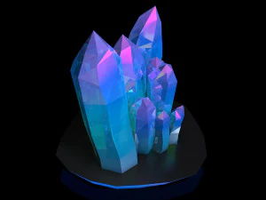 cristais minerais baixo poli Modelo 3D