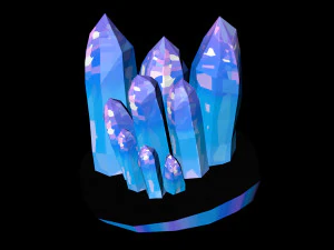 cristais minerais baixo poli Modelo 3D