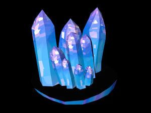 cristais minerais baixo poli Modelo 3D