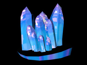cristais minerais baixo poli Modelo 3D