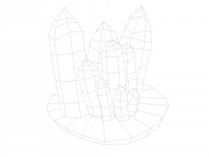 crystals minerals low-poly 3Dモデル