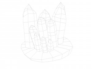 crystals minerals low-poly 3Dモデル