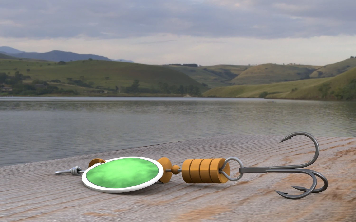 fishing spoon twirl bait 3D Model .c4d .max .obj .3ds .fbx .stl .blend 