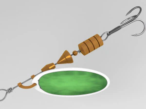 fishing spoon twirl bait 3D Model