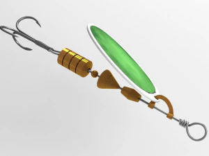 fishing spoon twirl bait 3D Model
