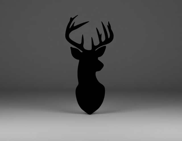 deer silhouette 3D-Druckmodell .c4d .max .obj .3ds .fbx .stl .blend 