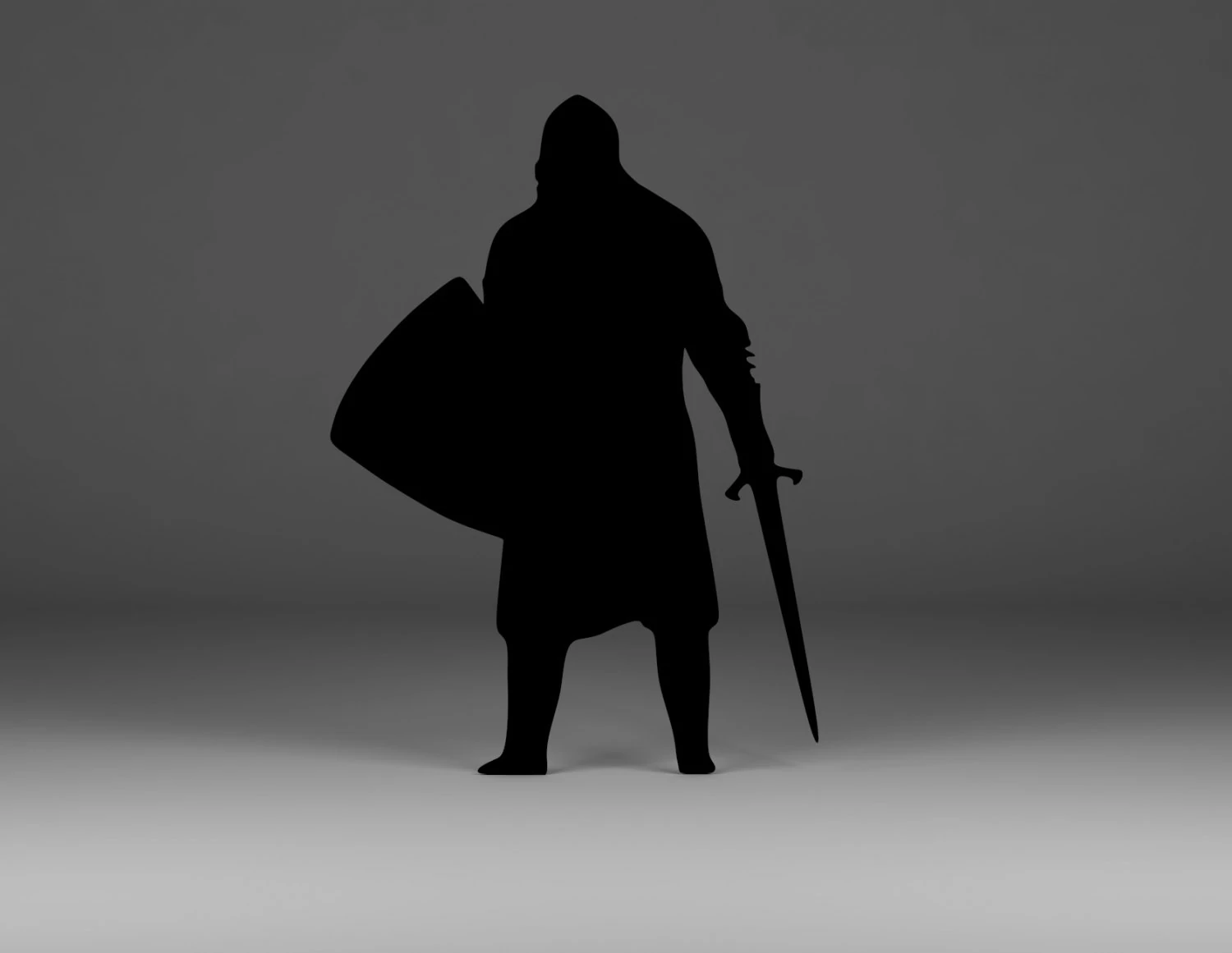 warrior silhouette 3D Print Model .c4d .max .obj .3ds .fbx .stl .blend 